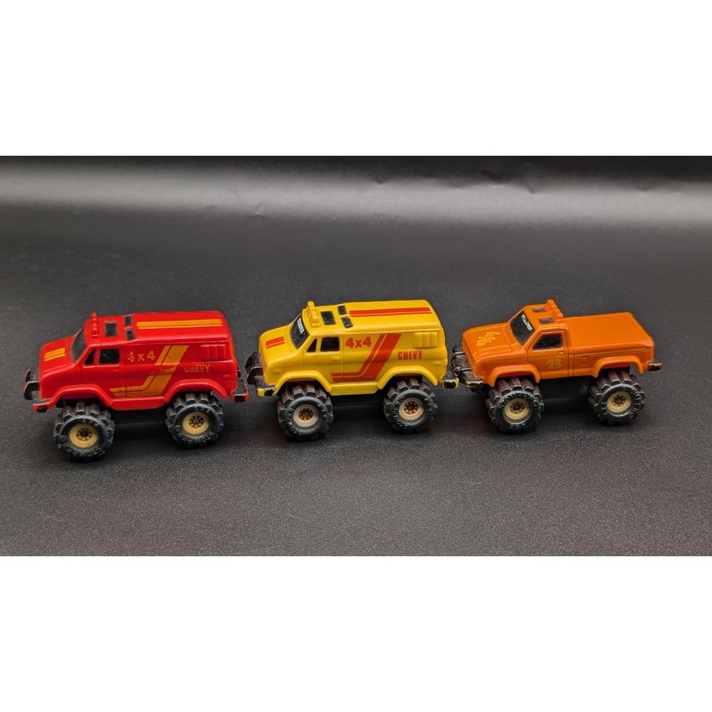 Lot 3 Vintage 1980's Stomper Schaper 4x4 Mini Trucks McDonald's Kids Meal Toys